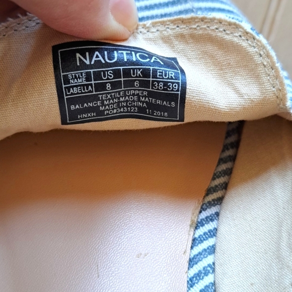Nautica Labella Classic Causal Striped Preppy Mules Loafers Flats Slip On - Picture 4 of 6